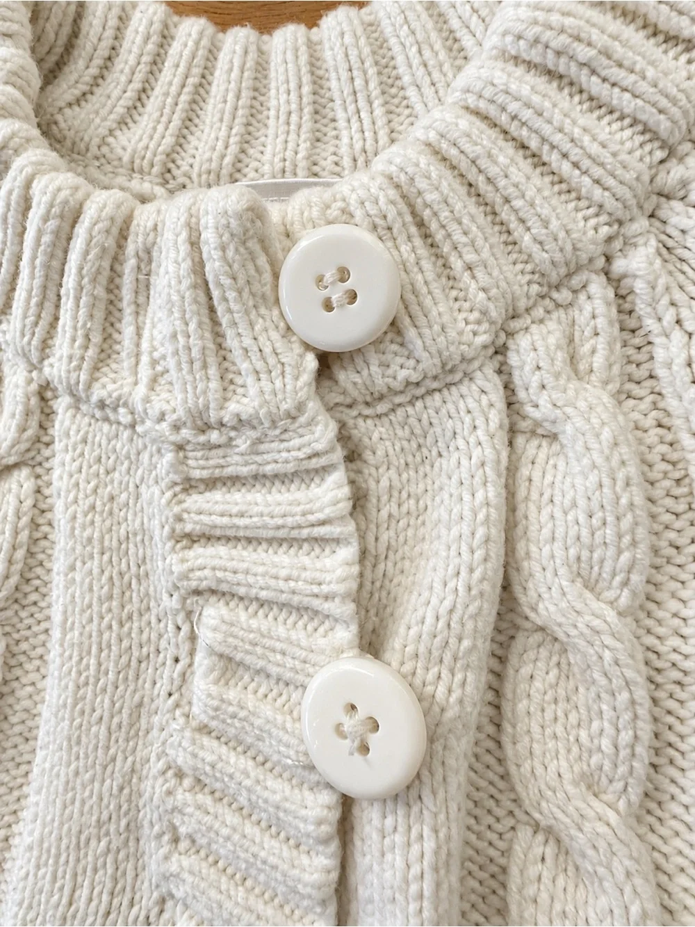 Vintage Gymboree 18-24M Ivory Cable Knit Short Sleeve Cardigan Sweater Cotton